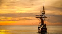 sunset boat sea ship 37730